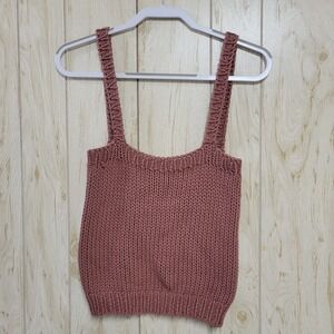 Jill Stuart Tank Cropped Chunky Knit Sleeveless Top M